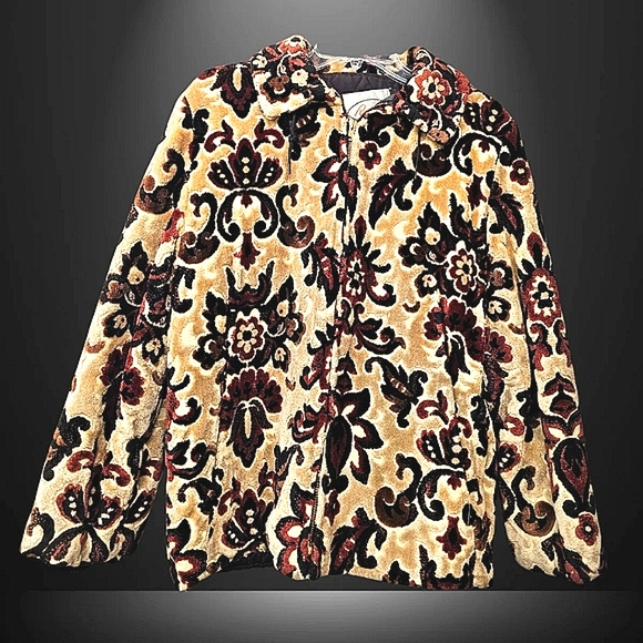 Russ Jackets & Blazers - Vintage 1970s Russ Damask Carpet Coat